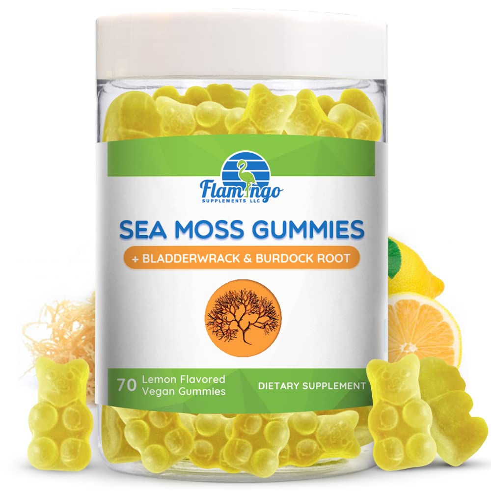 Sea Moss Gummies Plus Organic Bladderwrack and Burdock Root. Tasty Alternative to Sea 