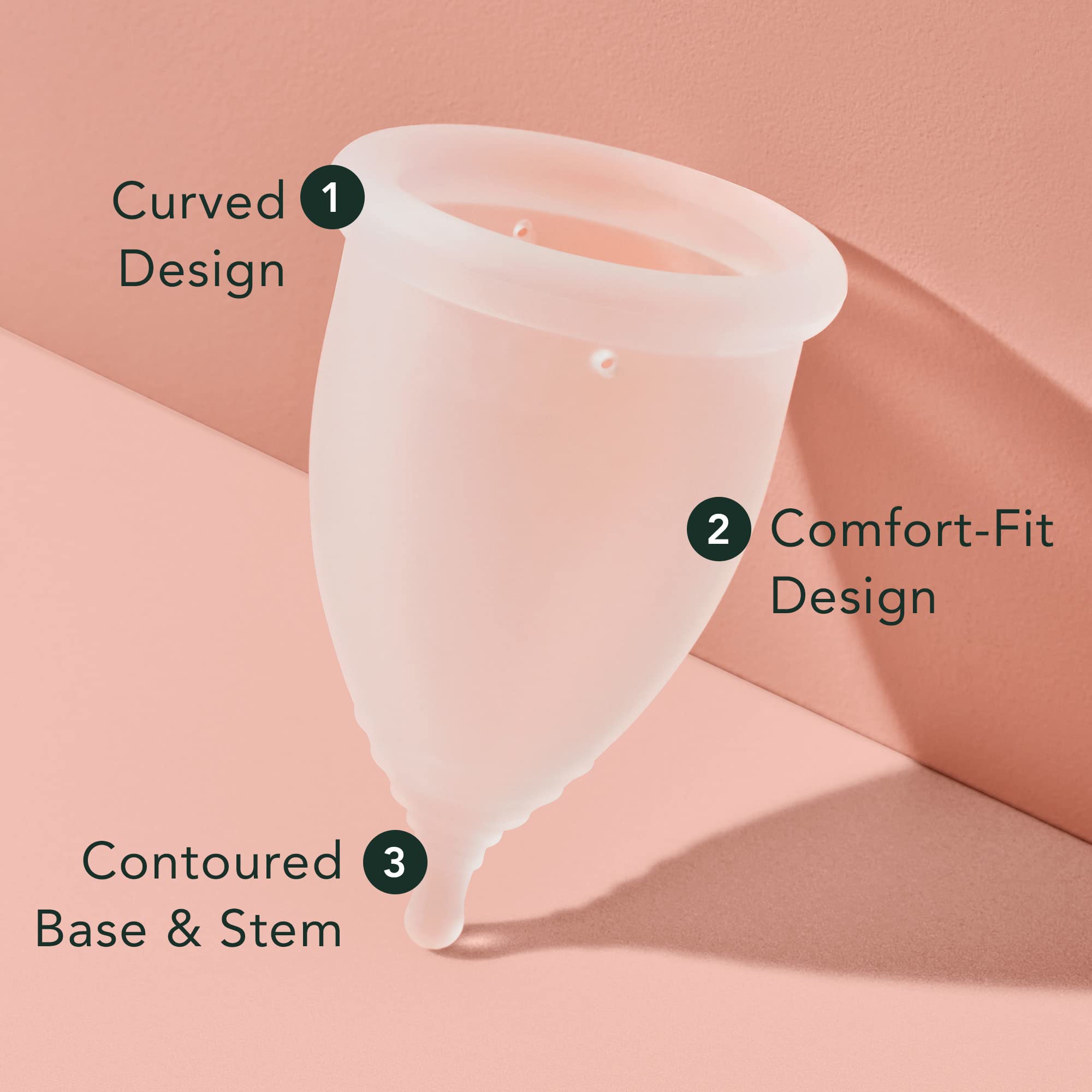 Rael Period Cup, Soft Reusable Menstrual Cups for Women - Medical-Grade Silicone, Period Cups Rael