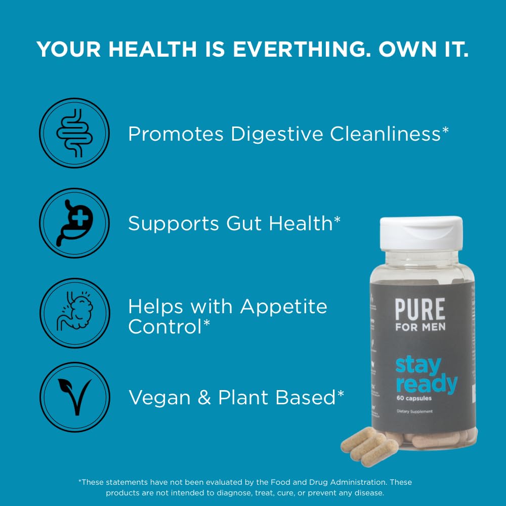 Pure for Men Original Cleanliness Stay Ready Fiber Supplement | Helps Promote Pure for Men