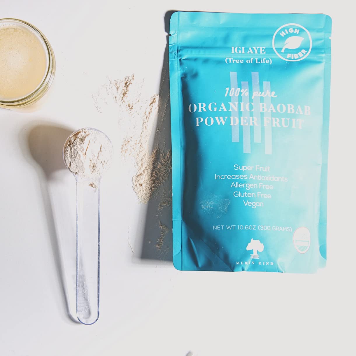 MERIN KIND Organic Baobab Powder - Prebiotic Fiber Supplement