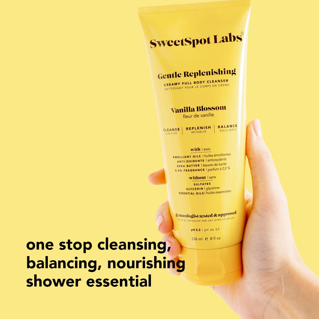 SweetSpot Labs Feminine Wash, Gentle Vanilla Blossom Scent, with Shea Butter and Aloe Vera, Sulfate Free SweetSpot Labs