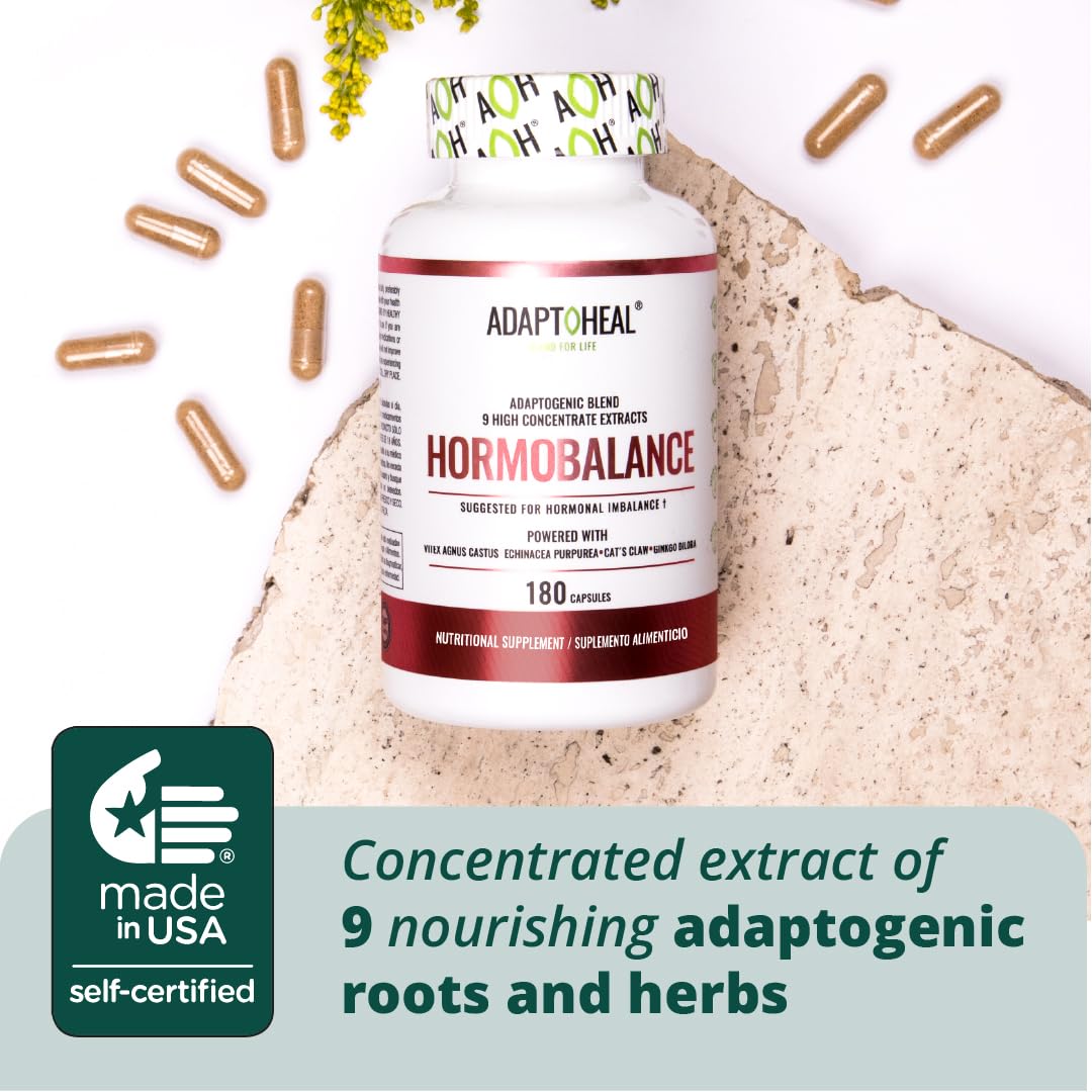 ADAPTOHEAL Hormobalance Adaptogens Supplement for Female Hormonal System Balance - Vitex ADAPTOHEAL