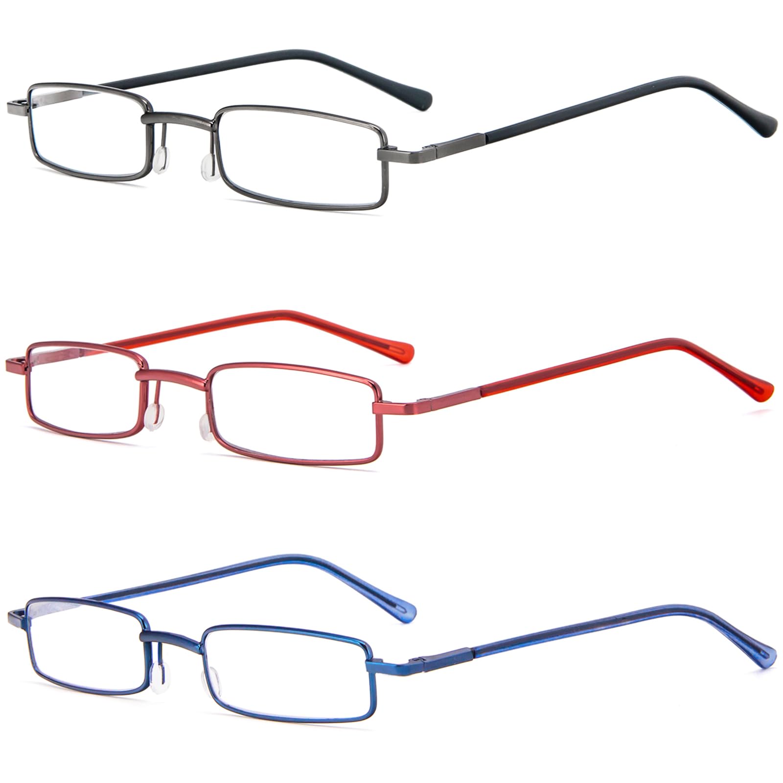 REAVEE 3 Pack Slim Pen Reading Glasses Small Tube Stylish Readers for Women Men REAVEE