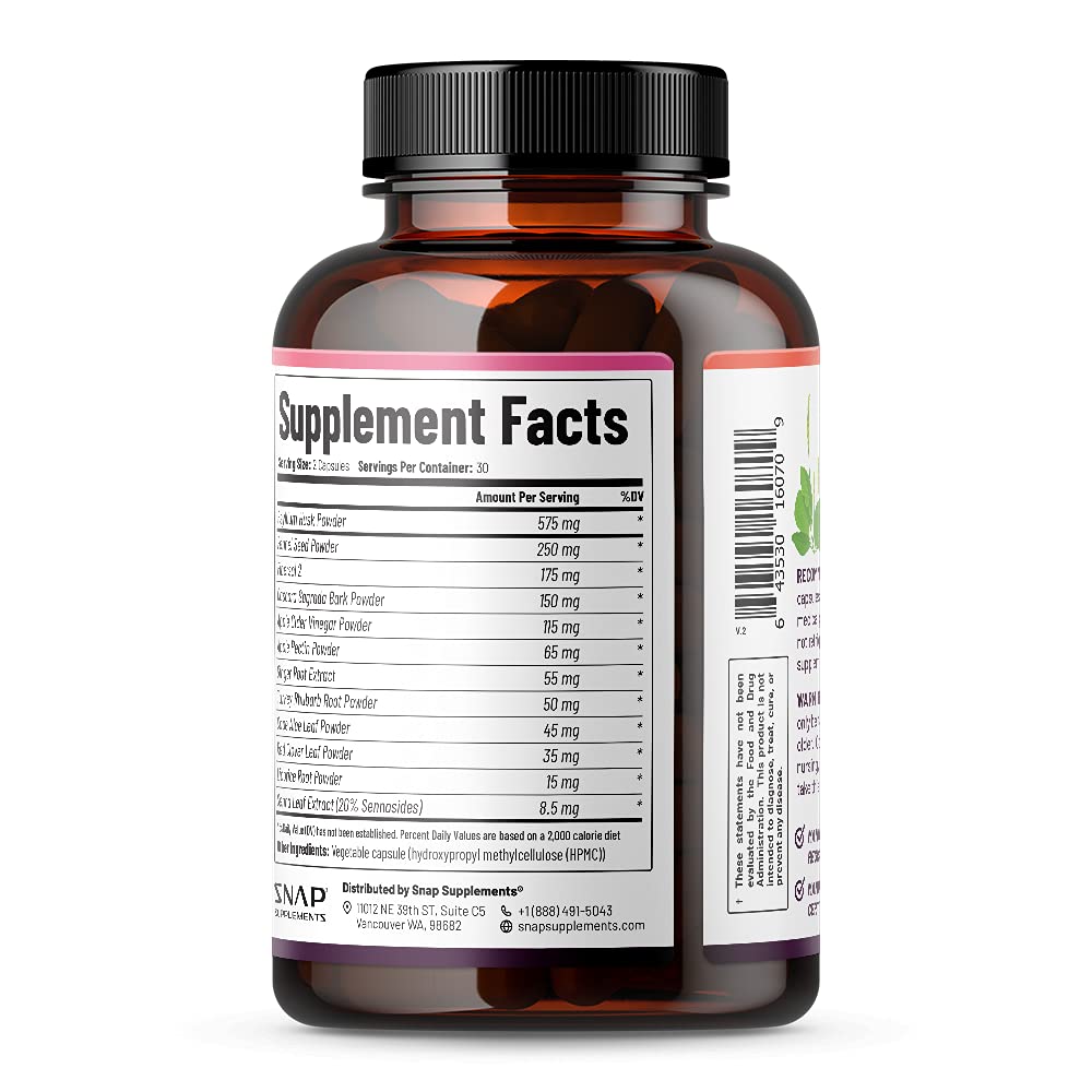 Snap Supplements Detox Cleanse Capsules - Advanced Blend for Full Body Detox & Cleans Snap Supplements