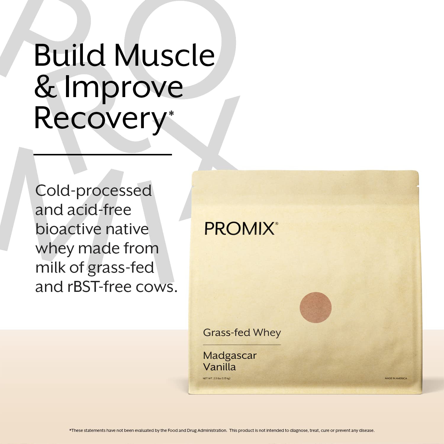 Promix Whey Protein Powder, Vanilla - 5lb Bulk - Grass-Fed & 100% All Natural ProMix Nutrition