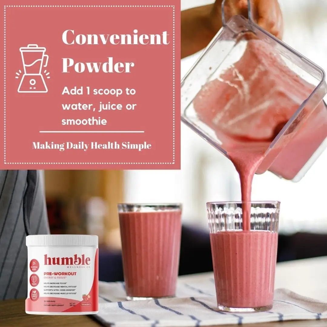 Humble Wellness Pre-Workout: Increase Focus, Decrease Mental Fatigue, Supports Nitric 