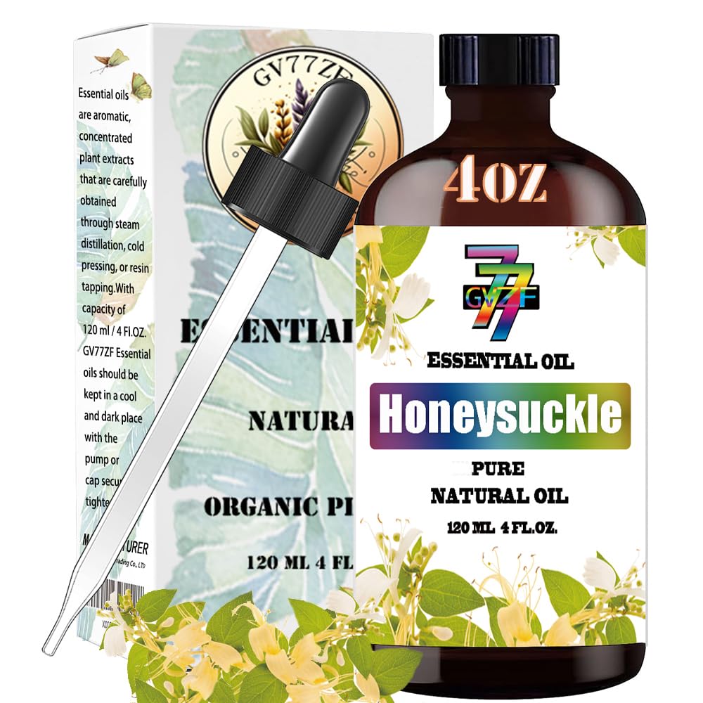 Honeysuckle Essential Oil 4 Fl Oz 120Ml - Honeysuckle Oil for Diffuser,Cleaning,Massage,Yoga