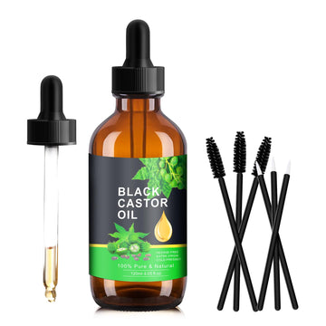PAVAROP Jamaican Black Castor Oil, Organic Black Castor Oil Cold Pressed in Glass Bottle