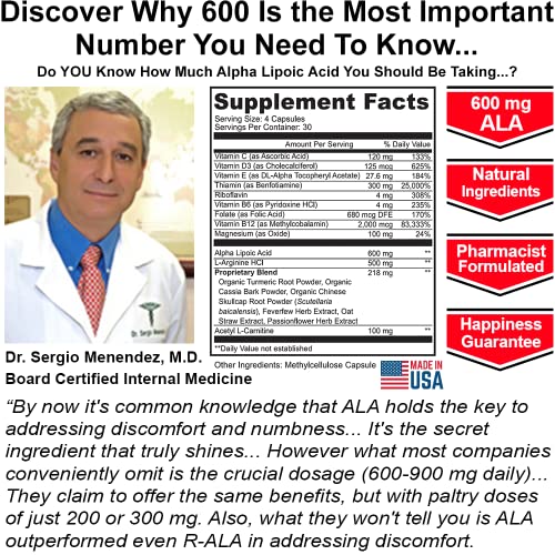 Sciatica Supplement with 600 mg Alpha Lipoic Acid - Sciatic Nerve Support Nuturna