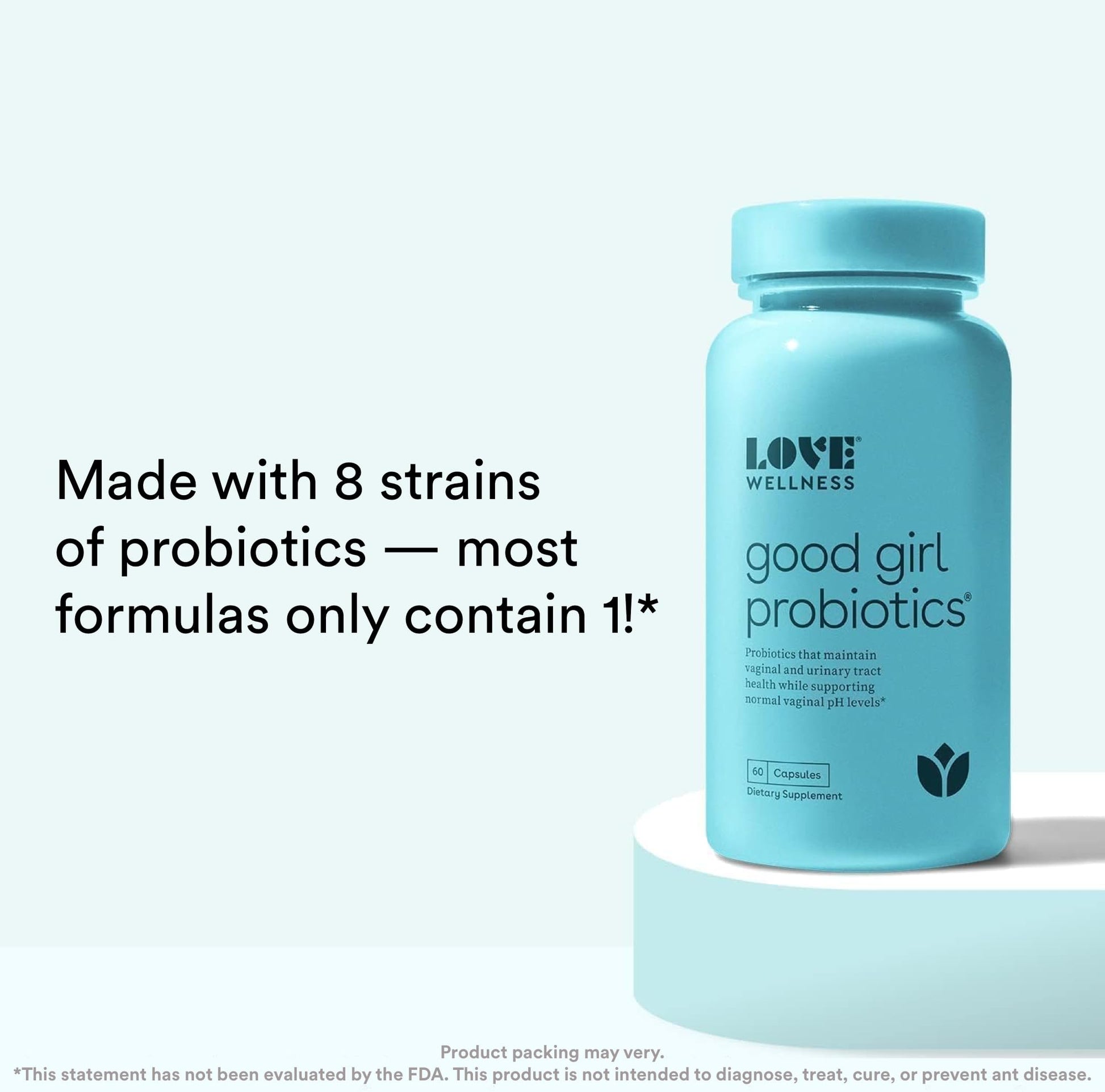Love Wellness Good Girl Probiotics & The Killer | Vaginal pH Balance Supplement & Boric Acid Suppositories Love Wellness