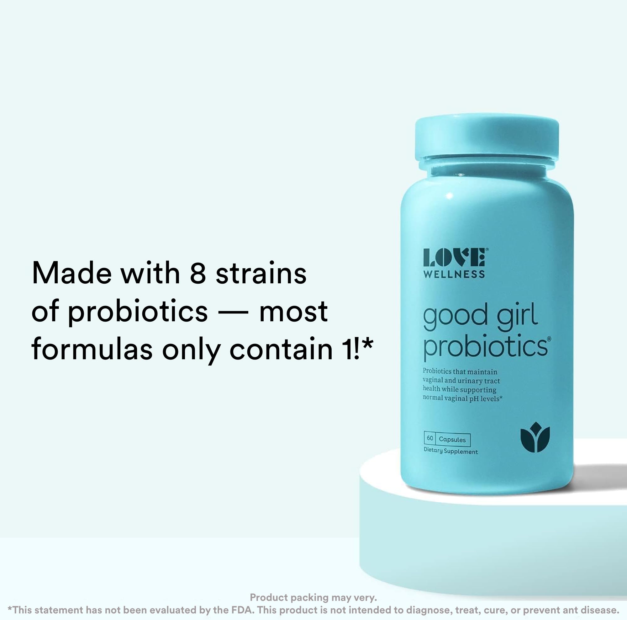 Love Wellness Good Girl Probiotics & The Killer | Vaginal pH Balance Supplement & Boric Acid Suppositories Love Wellness