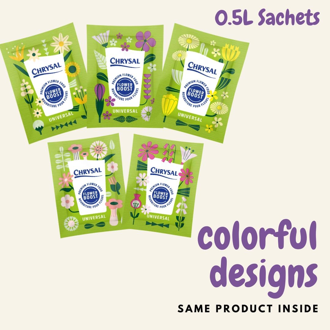 Chrysal Clear Flower Food Packets – Single Packet – Flower Arrangements & Bouquets – Floral Supplies Chrysal