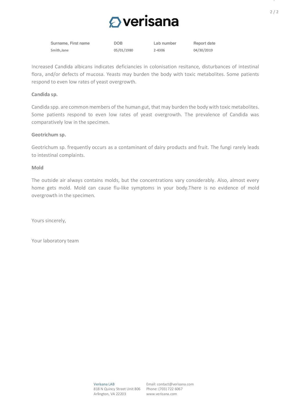 Candida Test – Lab Testing Kit for Diagnosing Candida albicans, Yeast Infection, Geotrichum spec Verisana