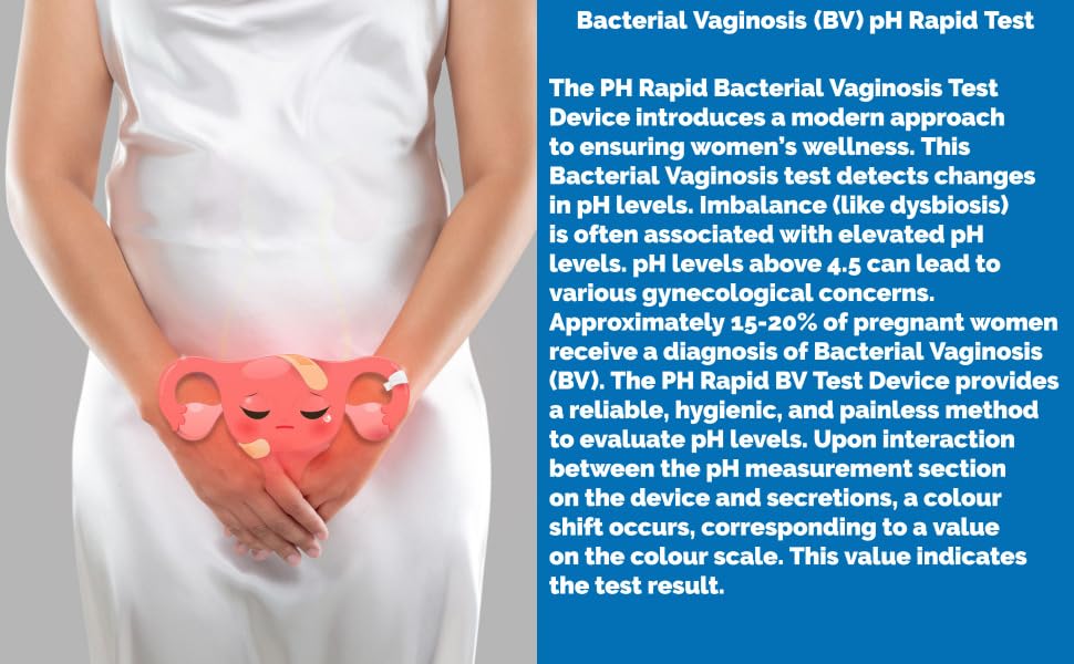 One Step Vaginal pH Bacterial Vaginosis Test Kit, 5 Test Kits, BV, Yeast Infection, Feminine Vaginal Health One Step