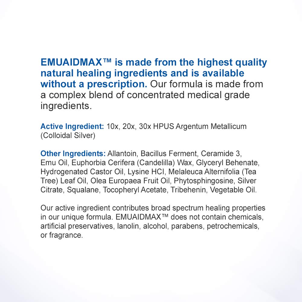 emuaid EMUAIDMAX Ointment 2oz - Eczema Cream. Maximum Strength Treatment emuaid
