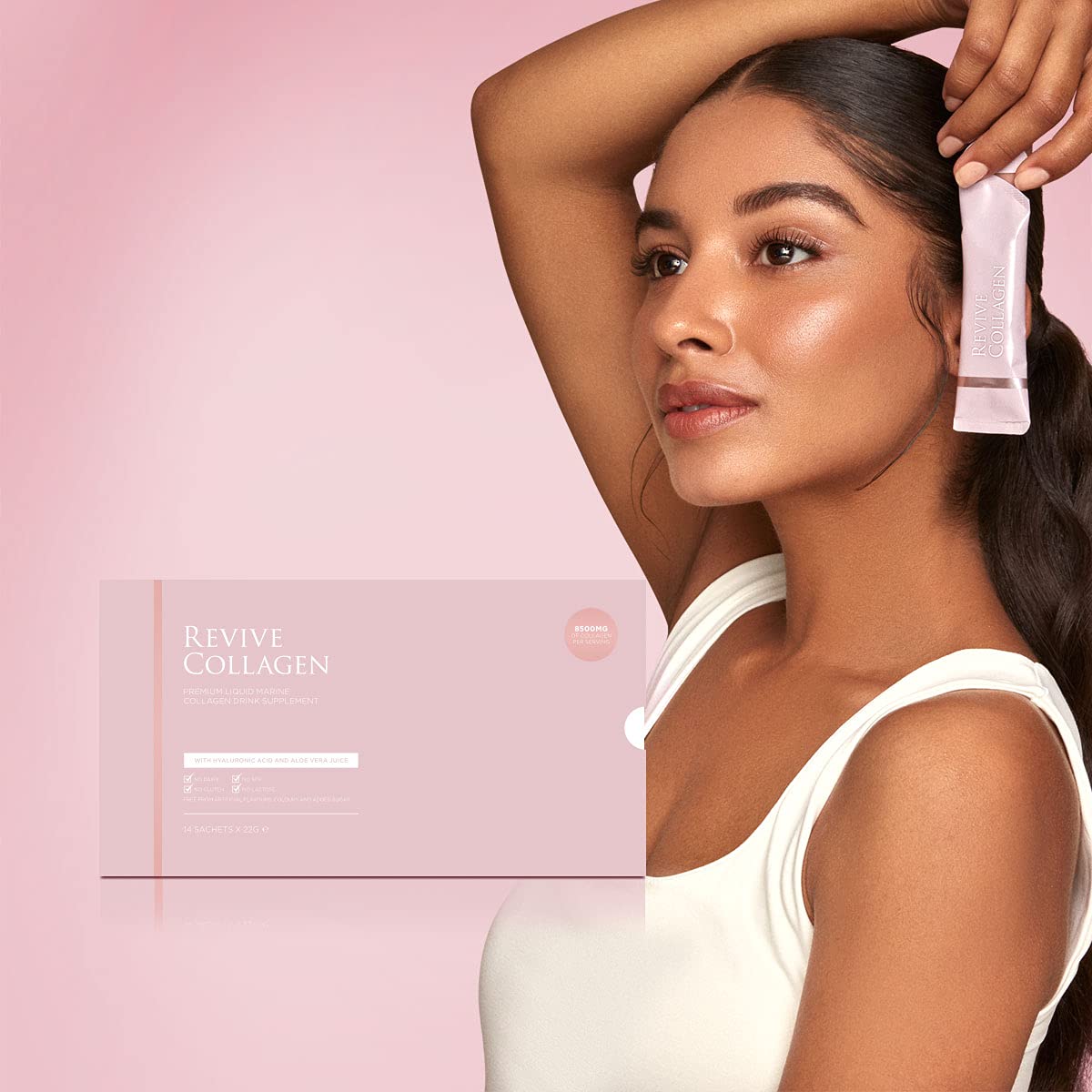 Revive Collagen Premium 8,500mg Hydrolysed Marine Collagen Drink with Added Hyaluronic Acid & Aloe Vera Revive Collagen