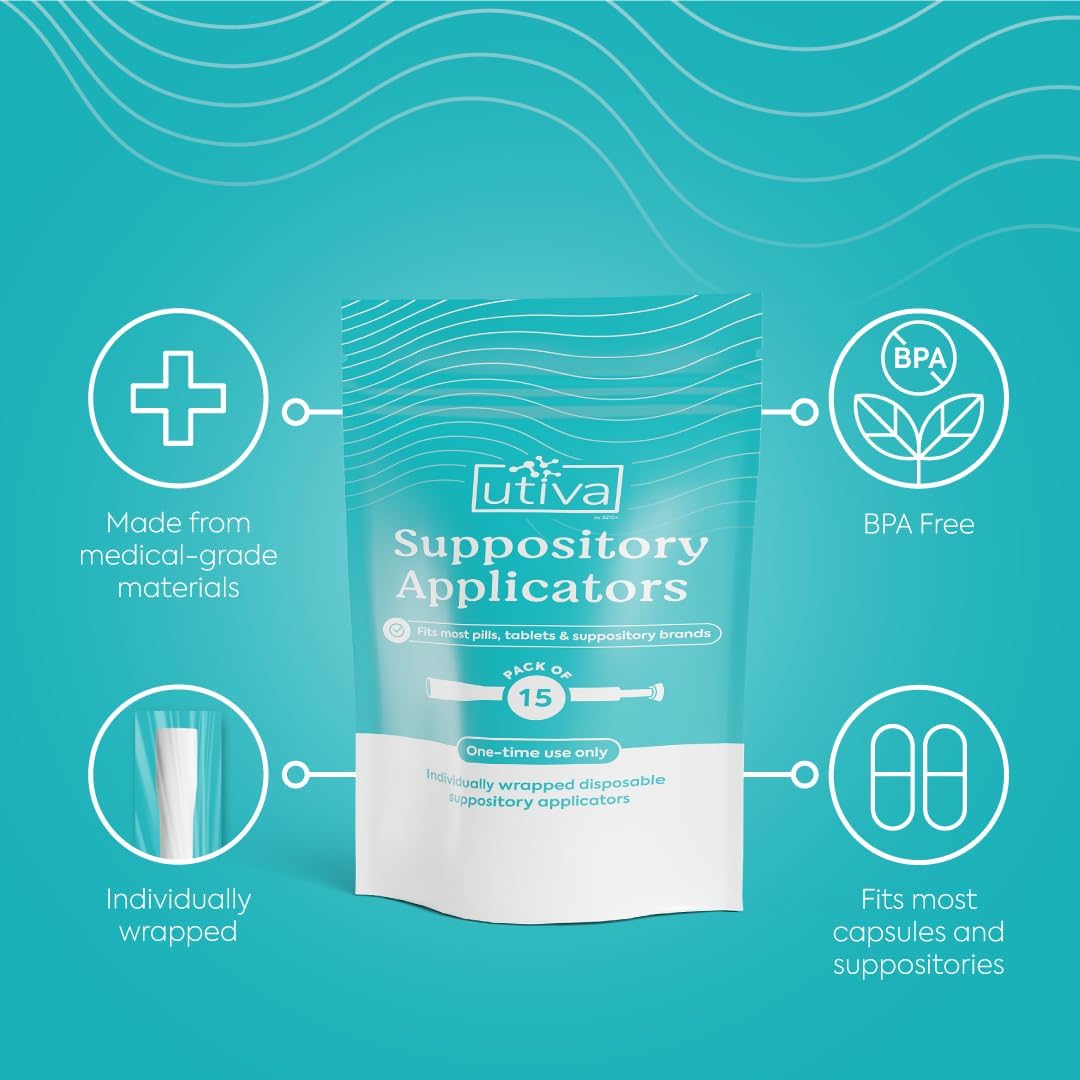 Szio+ Utiva Suppository Applicators – Disposable Vaginal Suppository Applicators – Hygienic Individually Szio+