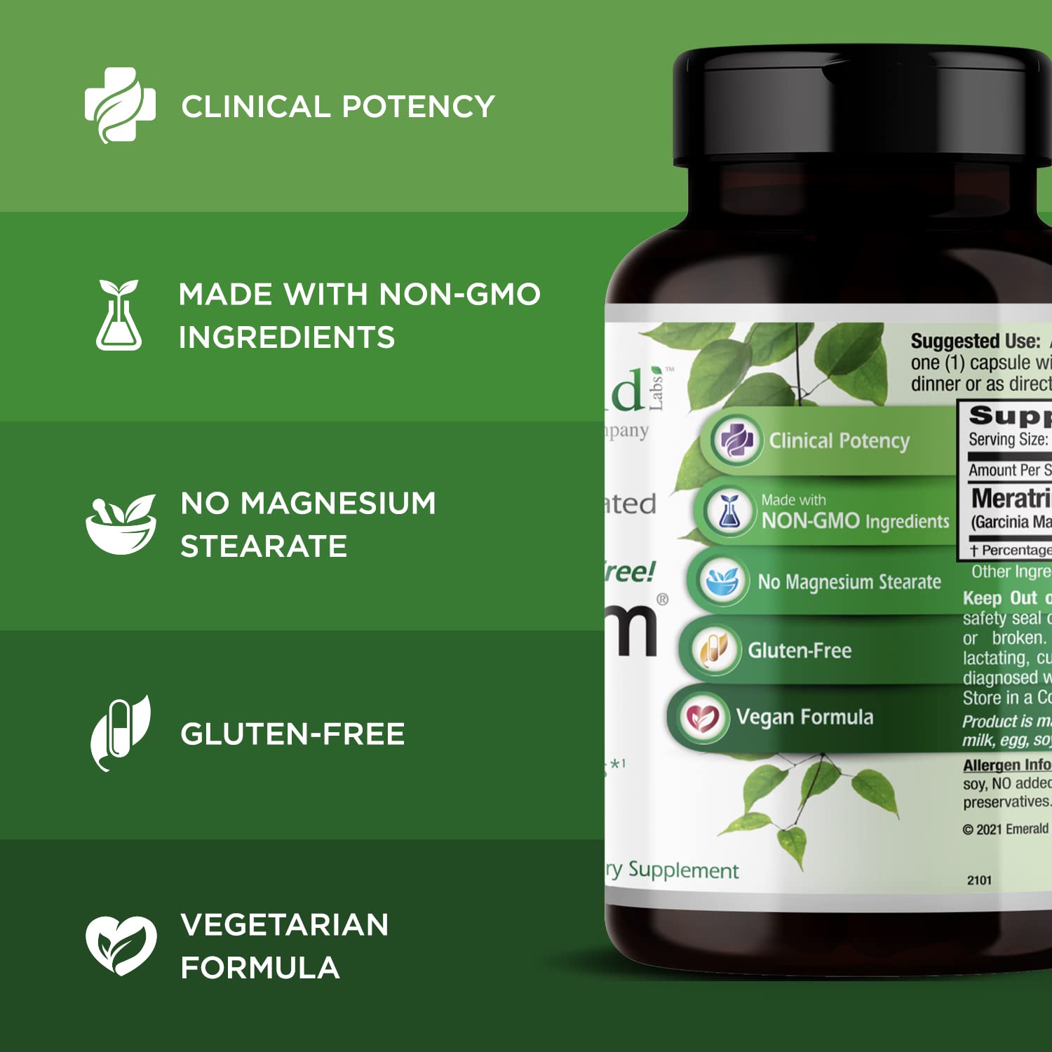 Emerald Labs Meratrim 800 mg - Daily Supplement for Weight Management Support Emerald Labs