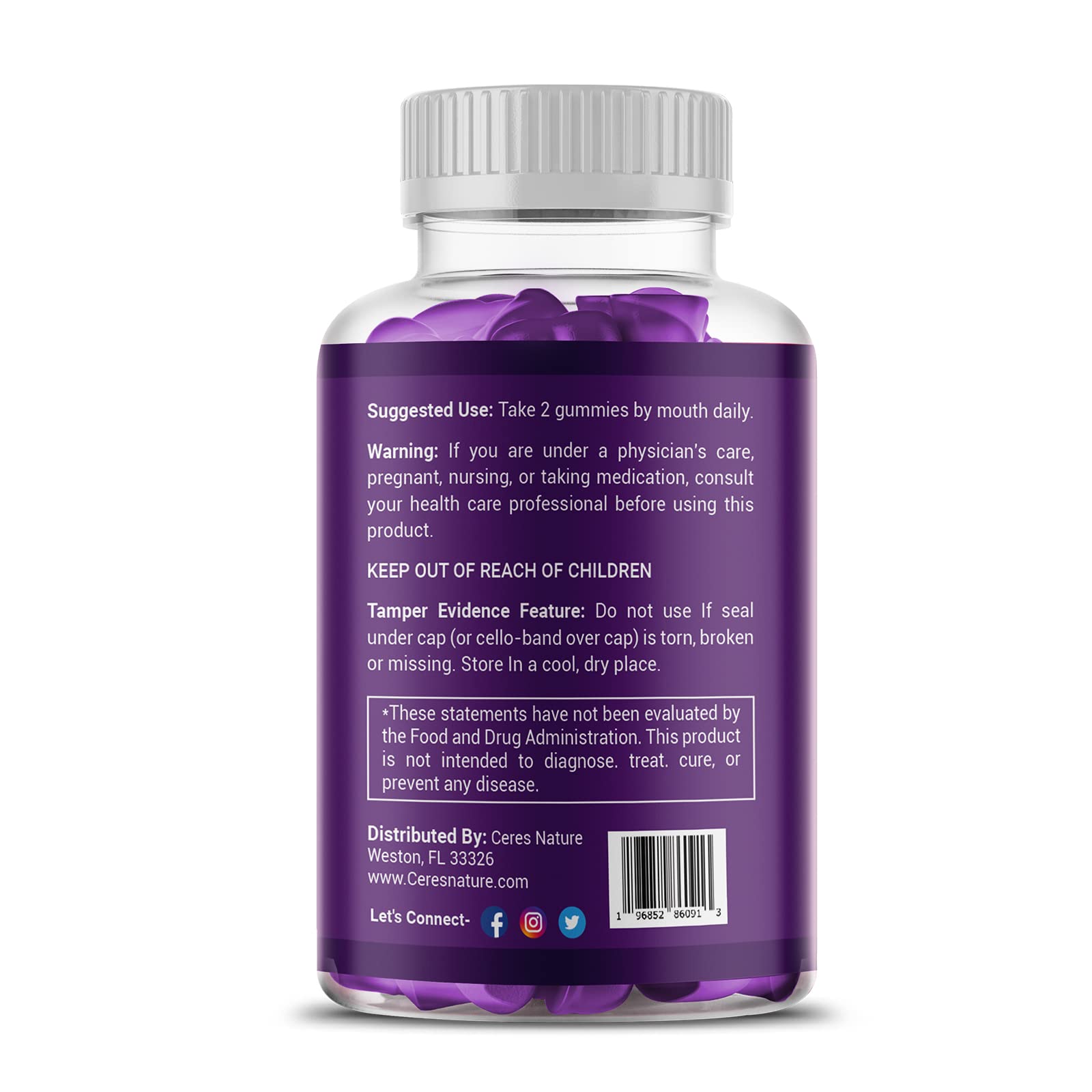 Premium Saffron Extract 88.5mg** Gummy - Appetite Control, Eye Support, Boost Energy Ceres Nature