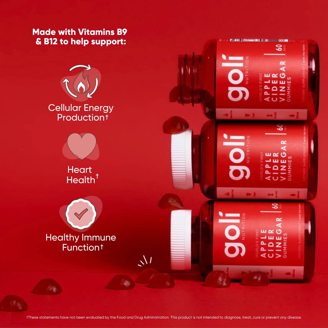 Goli Nutritional Supplement, Apple Cider Vinegar Gummy Vitamins Nutrition, 2 Pack Goli