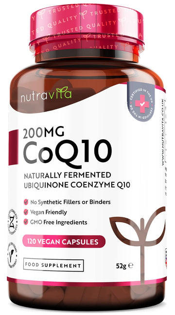 CoQ10 200mg - 120 Vegan Capsules of High Strength Co Enzyme Q10 (4 Months Supply)