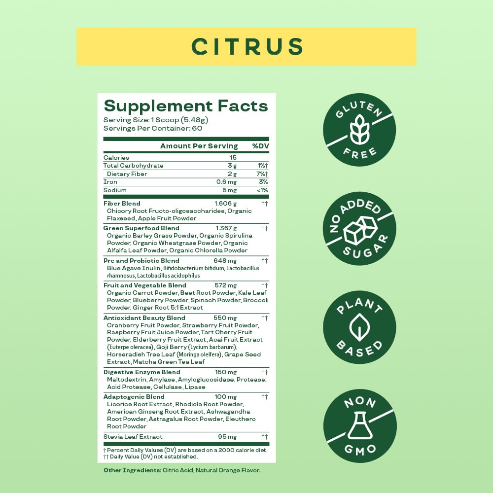 Bloom Nutrition Greens and Superfoods Powder for Digestive Health, Greens Powder Bloom Nutrition