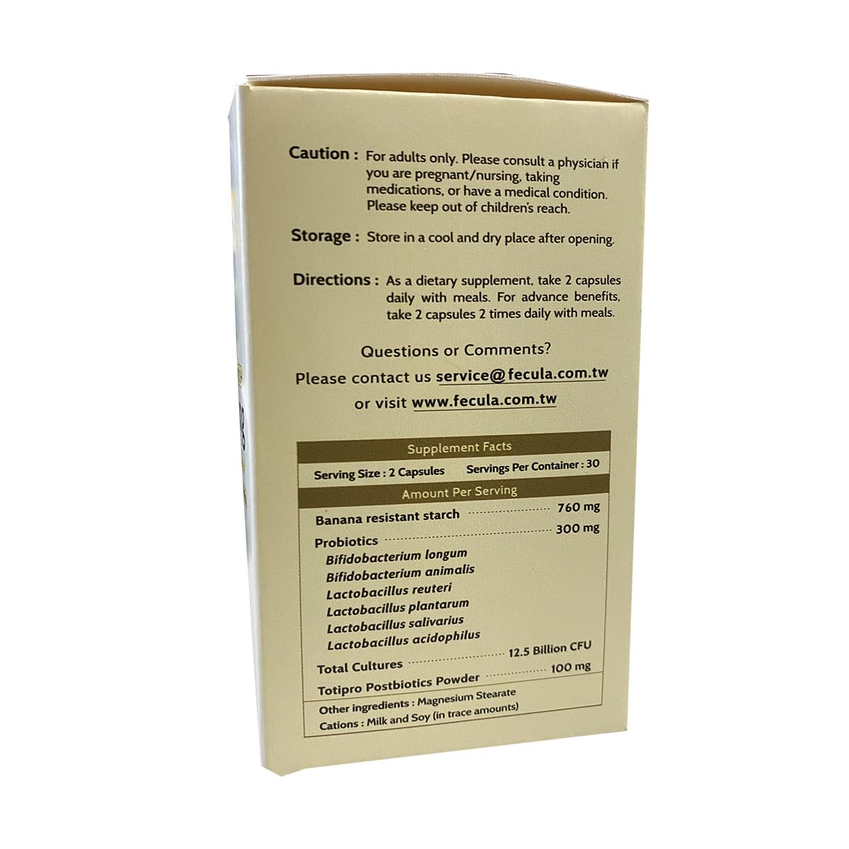 Fecula Biotech Superfood Resistant Starch,Prebiotics Supplement,Bifidobacterium longum Fecula Biotech