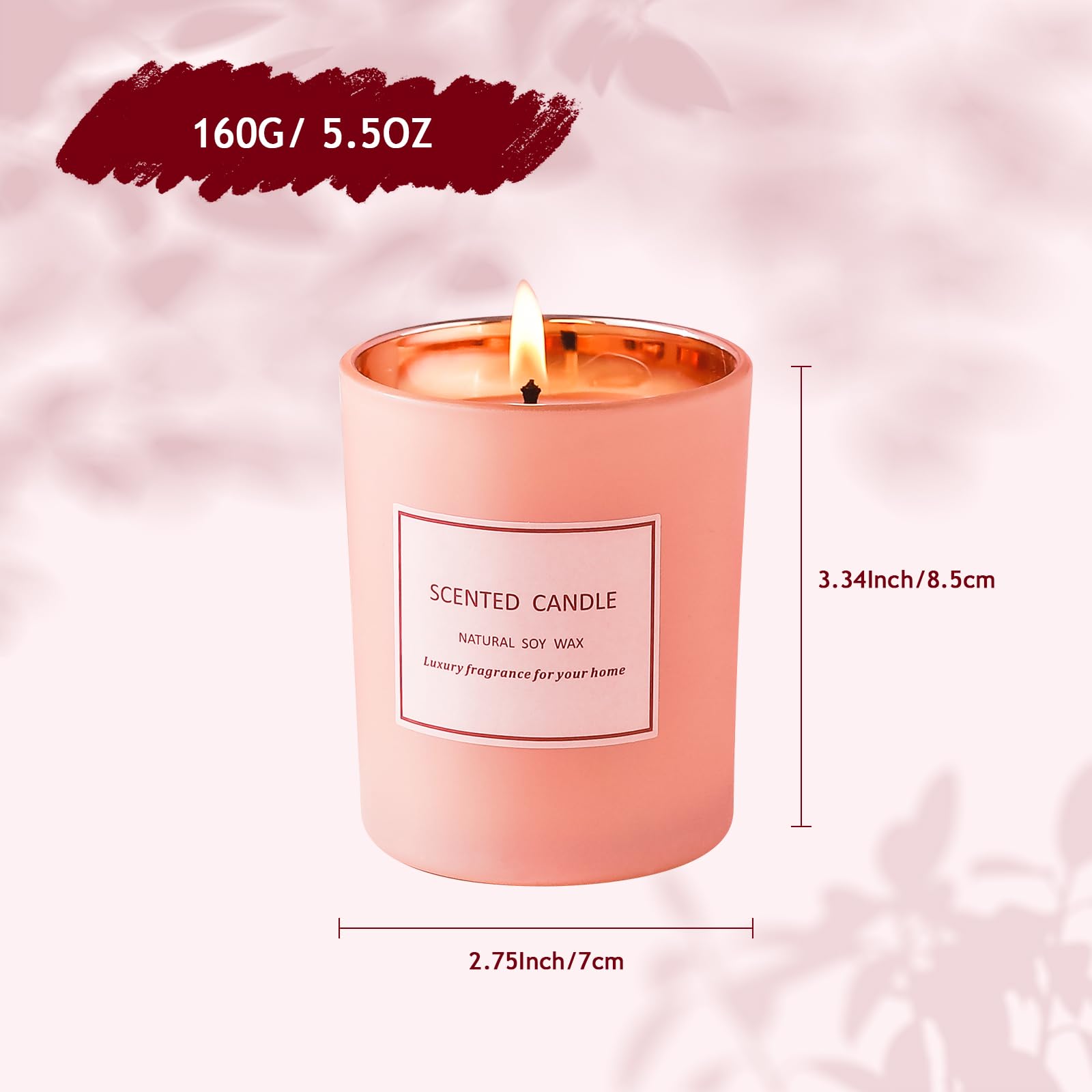POWSHELF Scented Candle Gifts for Women, Bathroom Decor Candle for Home Scented, 5.5 Oz Jar POWSHELF