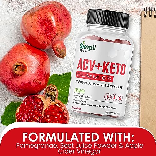 Nutrocell Simpli Health ACV Ketos Gummies Keto Apple Cider Vinegar 1050mg Nutrocell