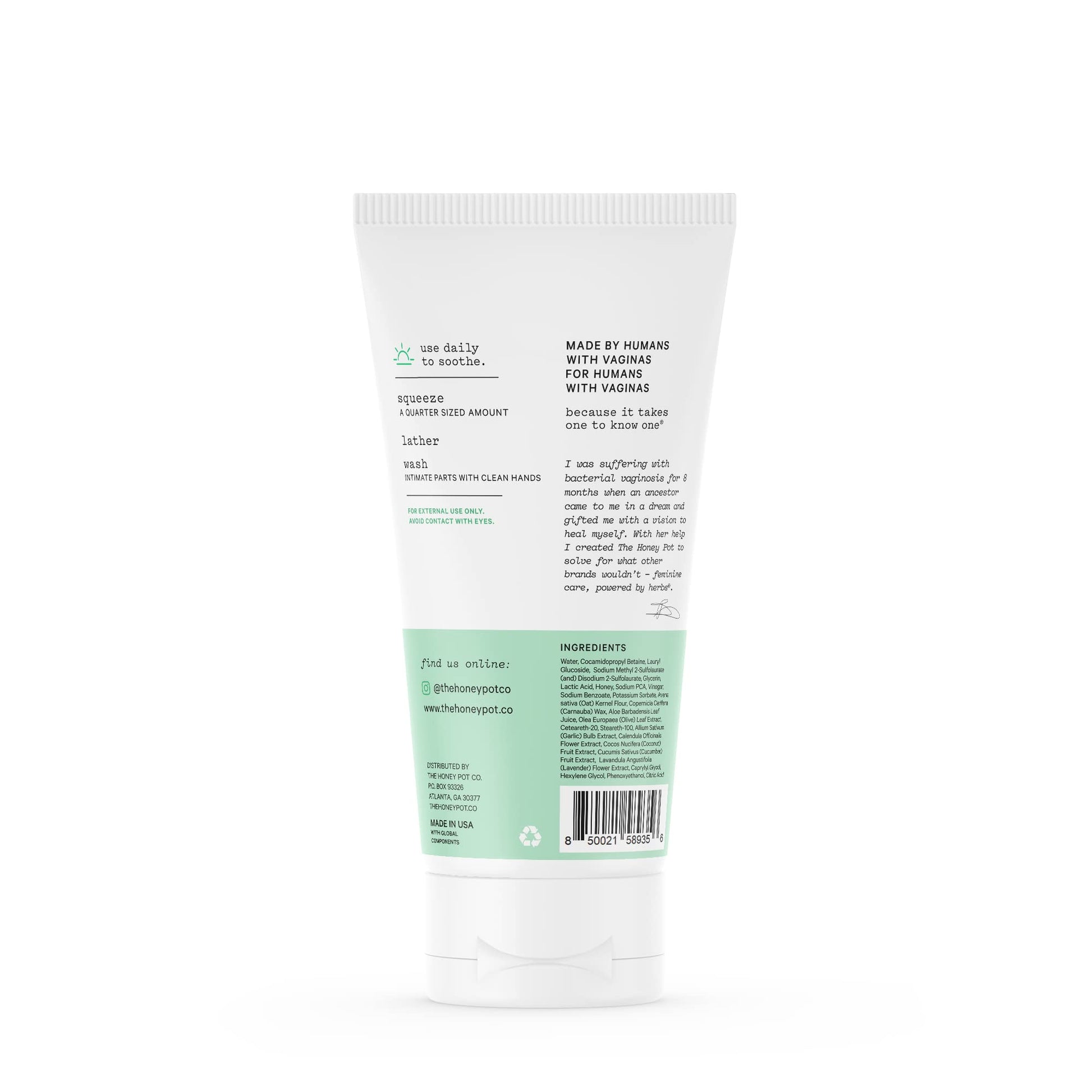 The Honey Pot Company - Anti-Itch Soothing Colloidal Oatmeal Wash - Plant Derived Feminine Care The Honey Pot Company