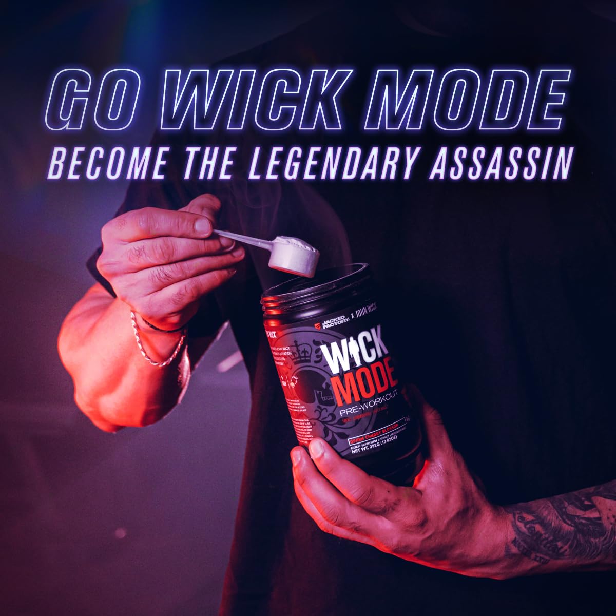 Jacked Factory X John Wick - Wick Mode Pre Workout Powder - Intense Energy Jacked Factory