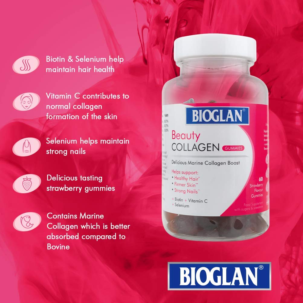 Bioglan Collagen Gummies | 1000mg | Hydrolysed Marine Collagen | Biotin Bioglan