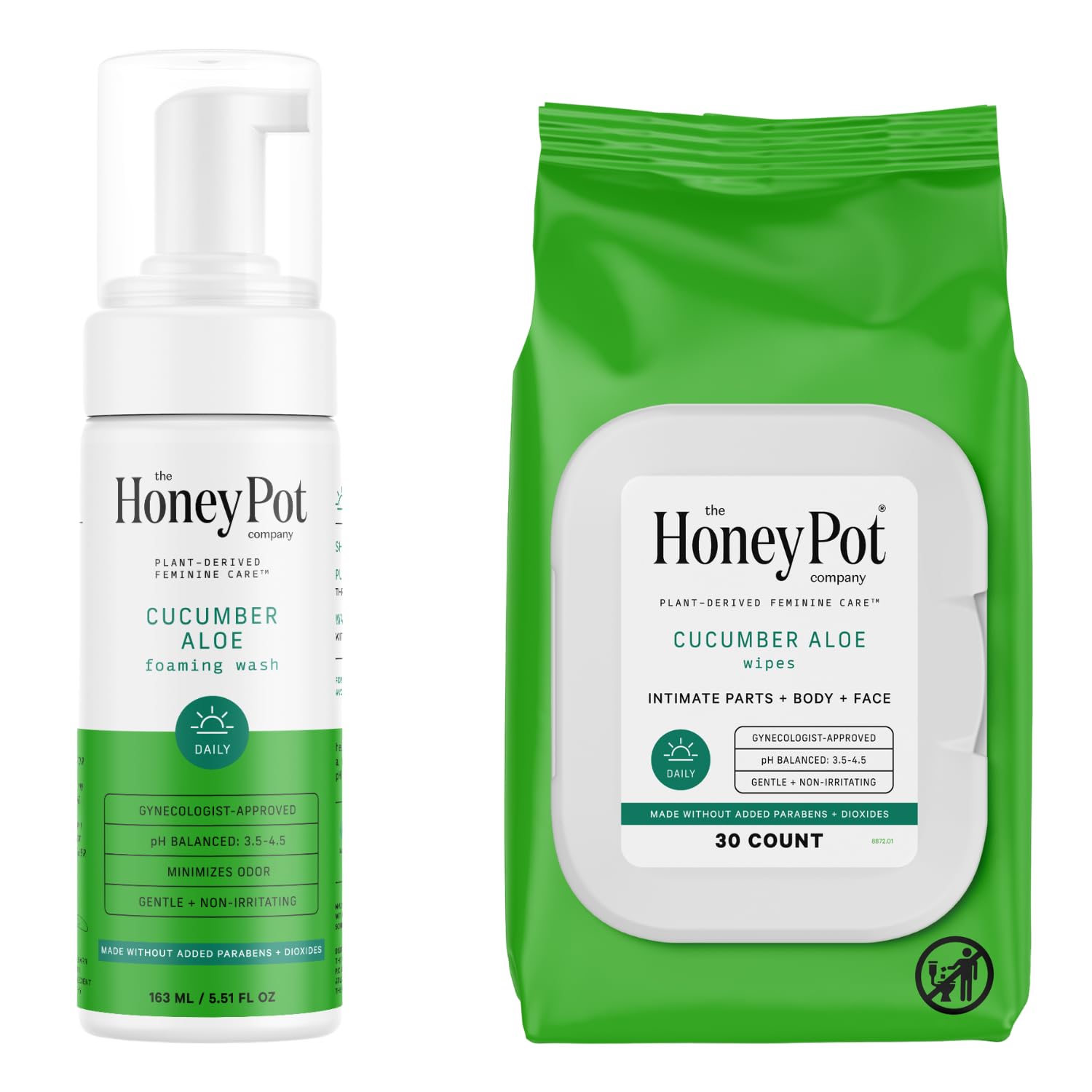 The Honey Pot Company - Feminine Wash & Feminine Wipe Bundle - Includes Ph Balance Feminine