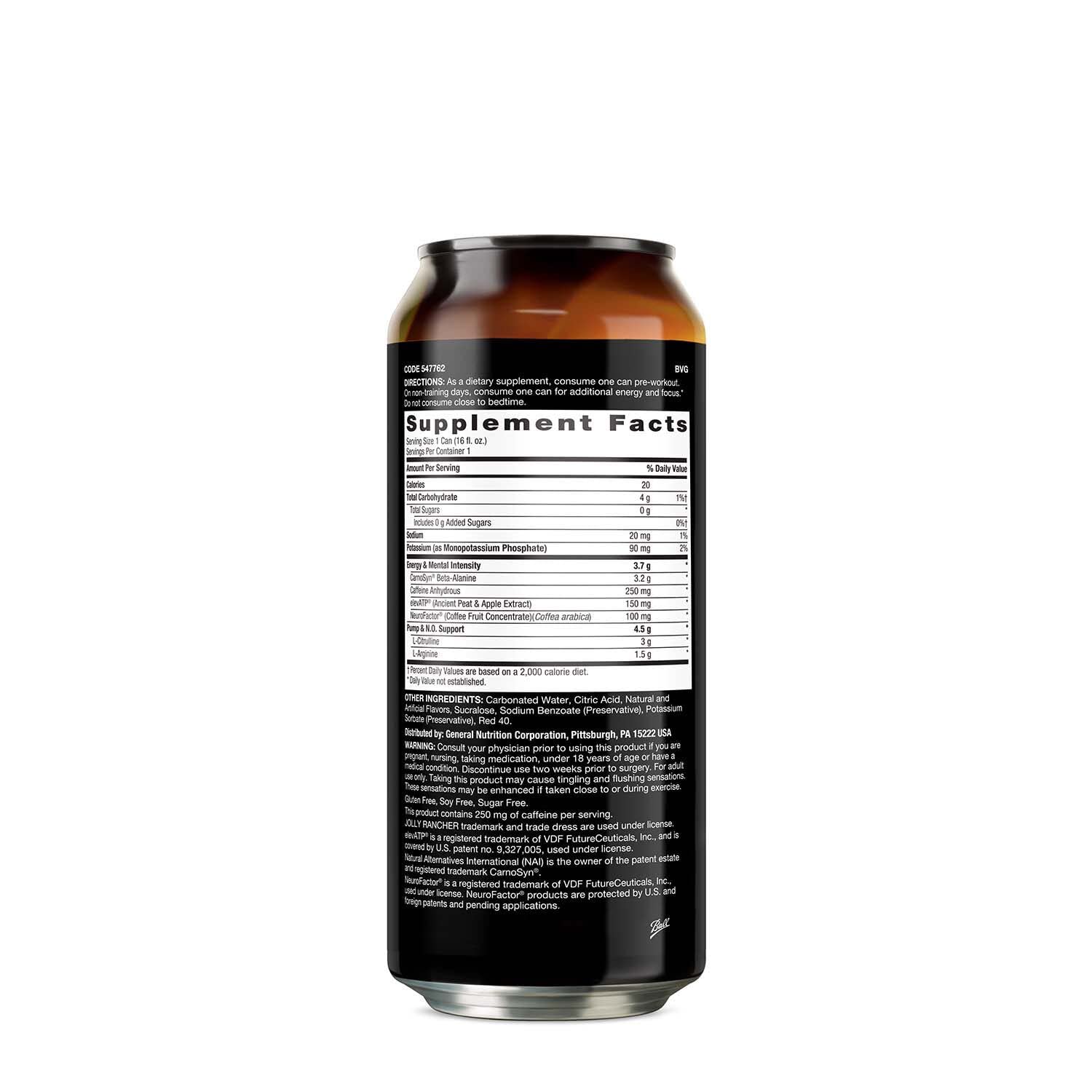 BEYOND RAW LIT On The Go | Ready to Drink Cans | Contains Caffeine, L-Citrulline, Beta-Alanine, and Nitric Oxide | Jolly Rancher Watermelon | 12 Count BEYOND RAW