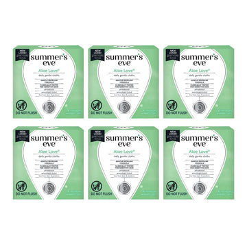 Summers Eve Cleansing Cloths 16 Count Aloe Love (6 Pack)