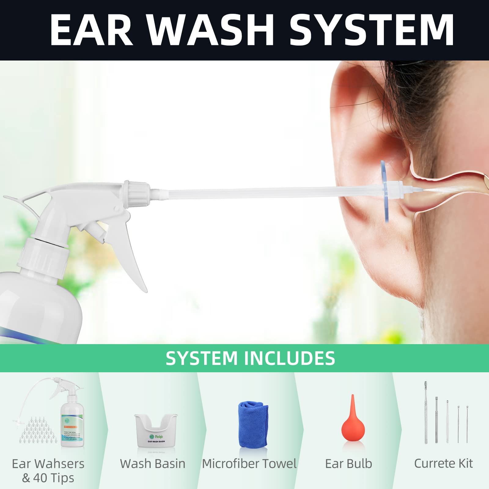 Ear Wax Removal Tool, Ear Cleaning Kits Safe Ear Irrigation Kit Ear Flush QISXROVY