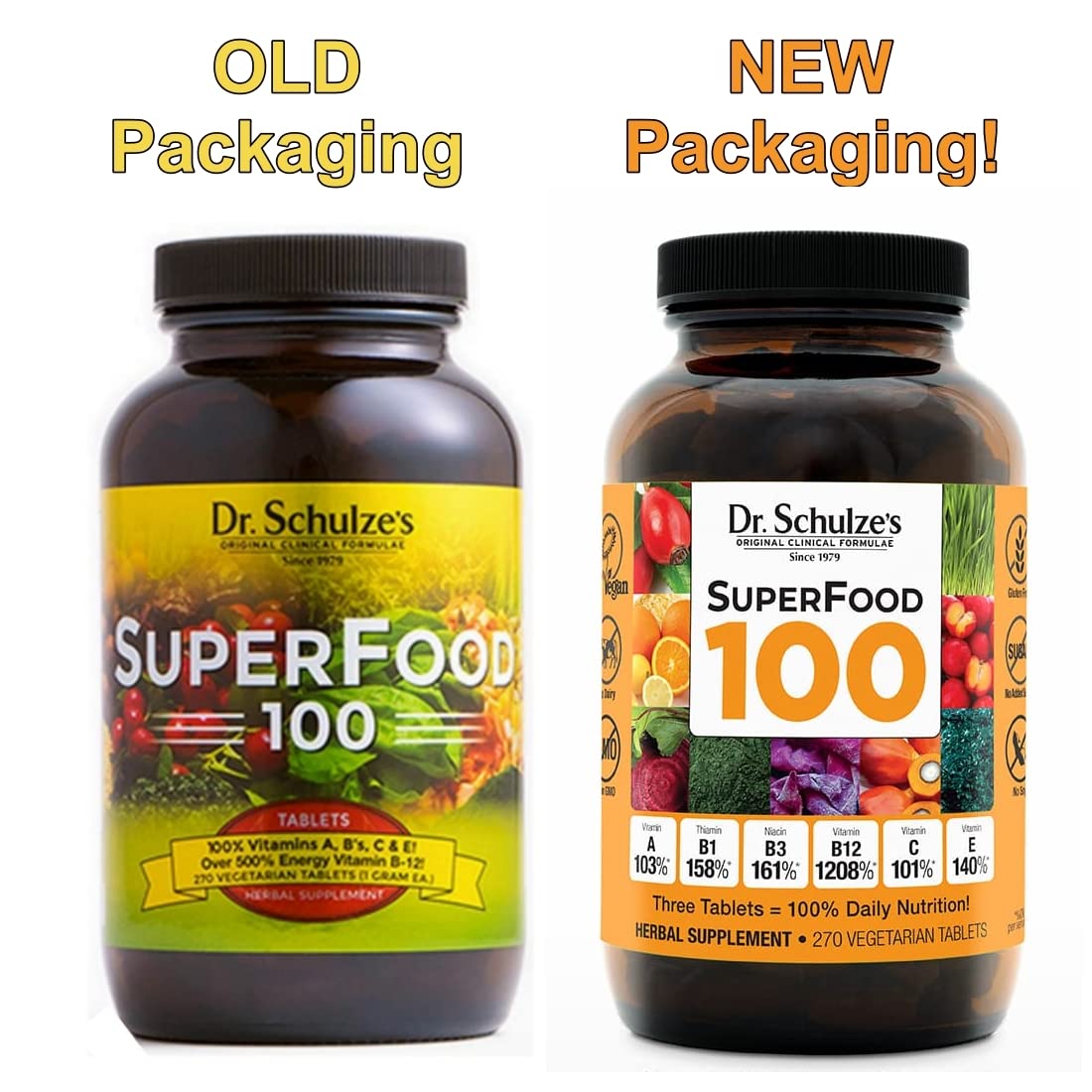 Dr. Schulze's | SuperFood 100 | Vitamin & Mineral Herbal Concentrate | Dietary Supplement Dr. Schulze's