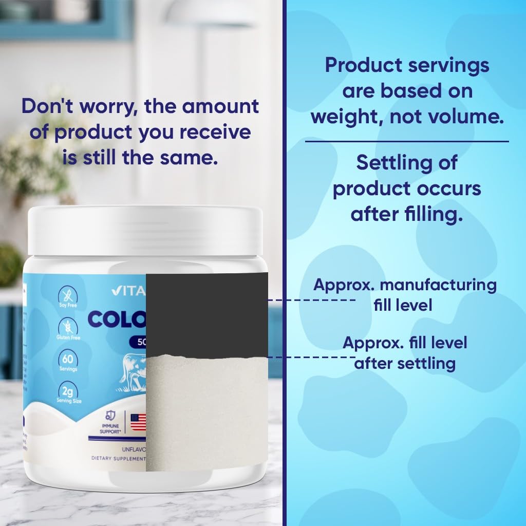 Vitamatic Bovine Colostrum Powder - 50% Highest IgG - Supplement for Gut Health Vitamatic