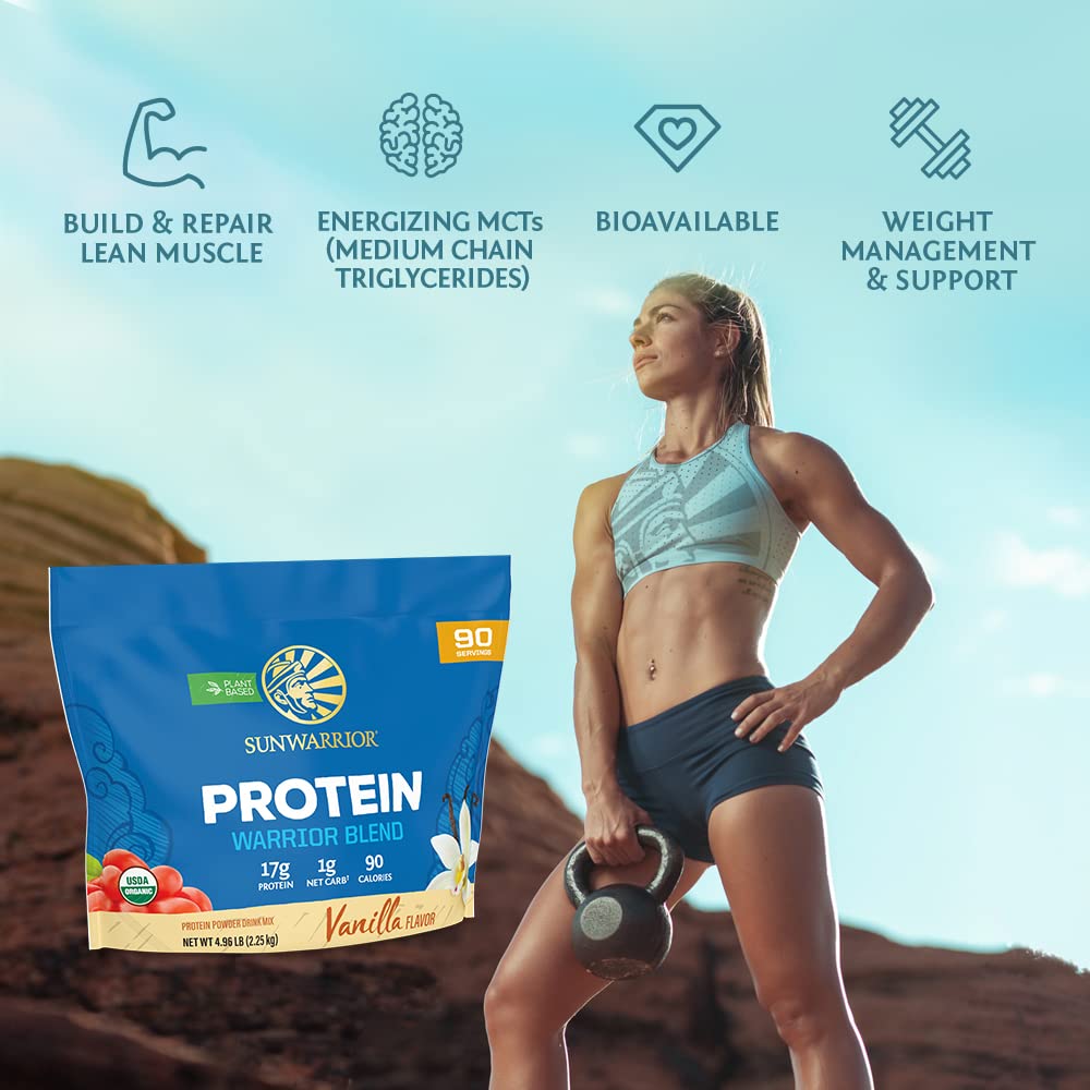 Sunwarrior Vegan Organic Protein Powder Plant-Based | BCAA Amino Acids Hemp Seed Sunwarrior