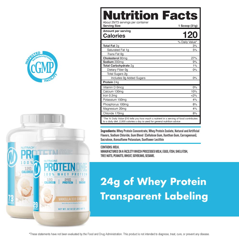 NutraOne ProteinOne Whey Protein Promote Recovery and Build Muscle with a Protein NutraOne