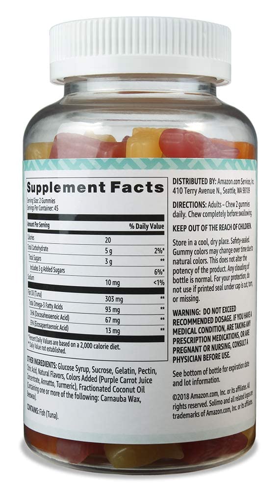 Amazon Basics Fish Oil 303 mg, Lemon, Orange & Strawberry-Banana flavors Amazon Basics