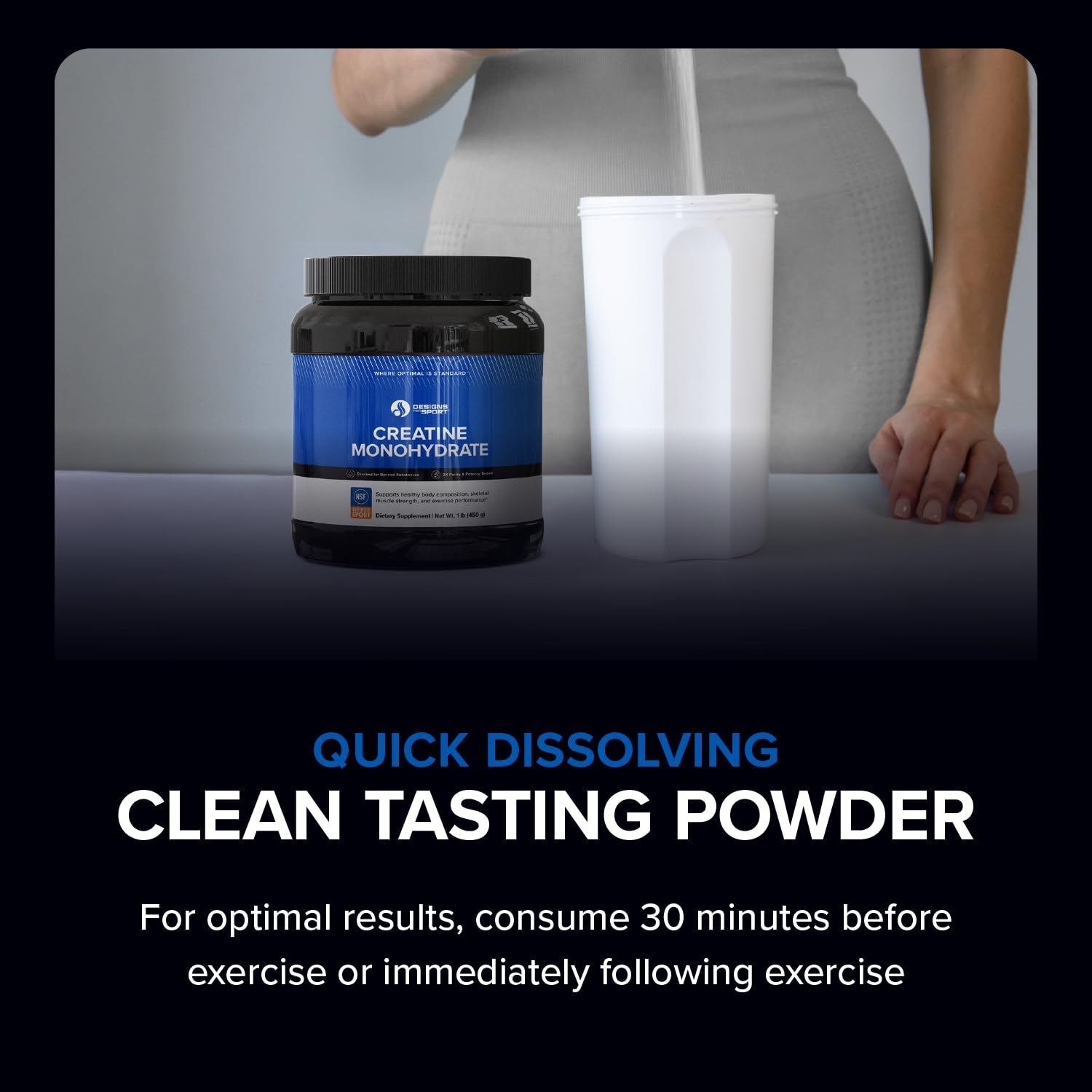 Designs for Sport Creatine Monohydrate Powder - NSF Certified for Sport Creatine Designs for Sport