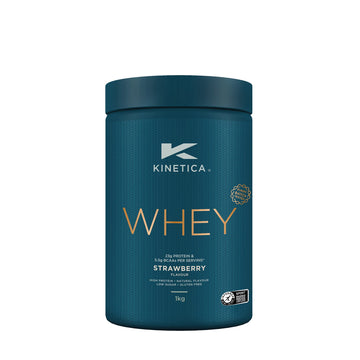 Kinetica Premium Whey Protein Powder | Grass Fed | Strawberry | 1kg | 33 Servings