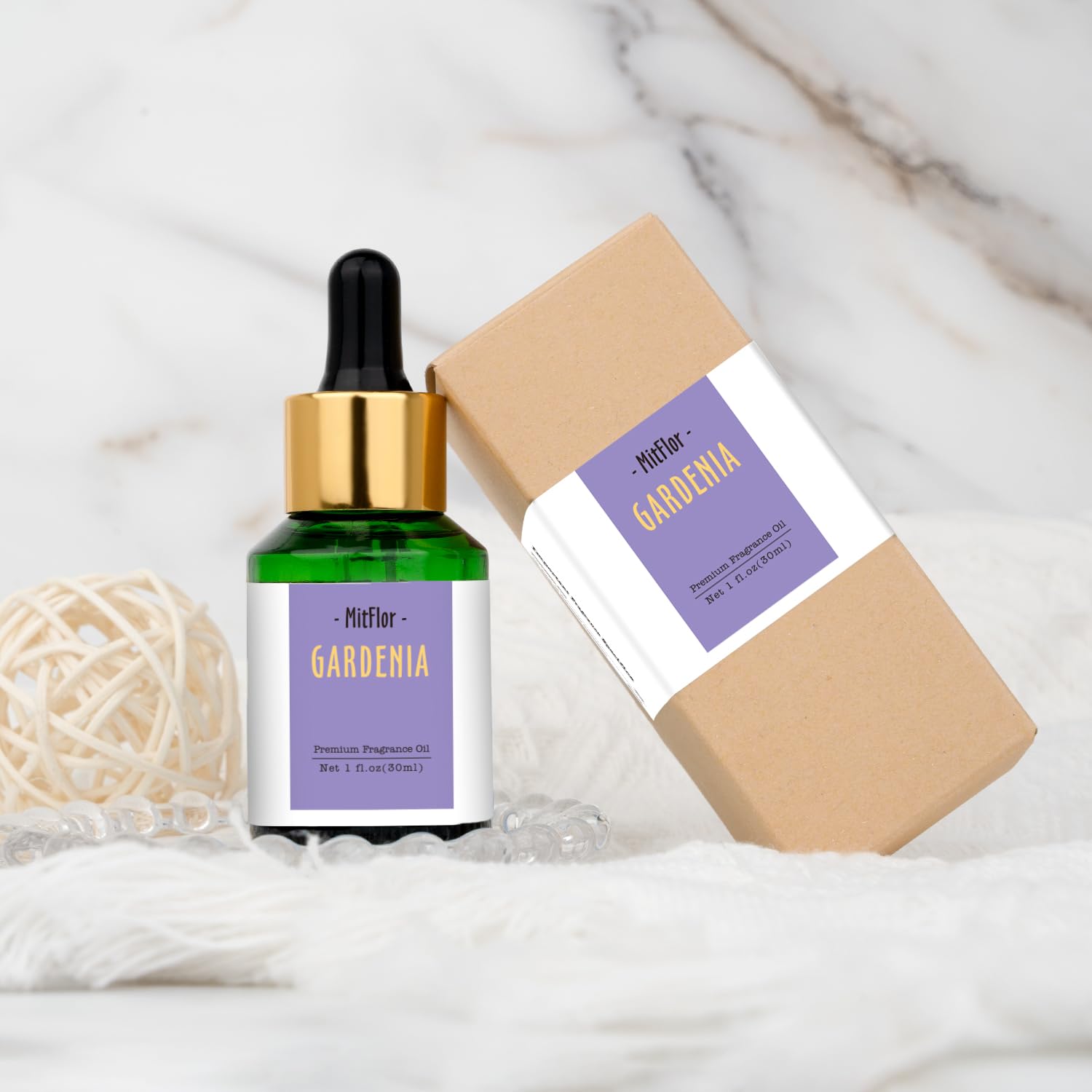 Gardenia Fragrance Oil, MitFlor Single Scented Oil, Large Size Premium Grade Fragrance Oil MitFlor