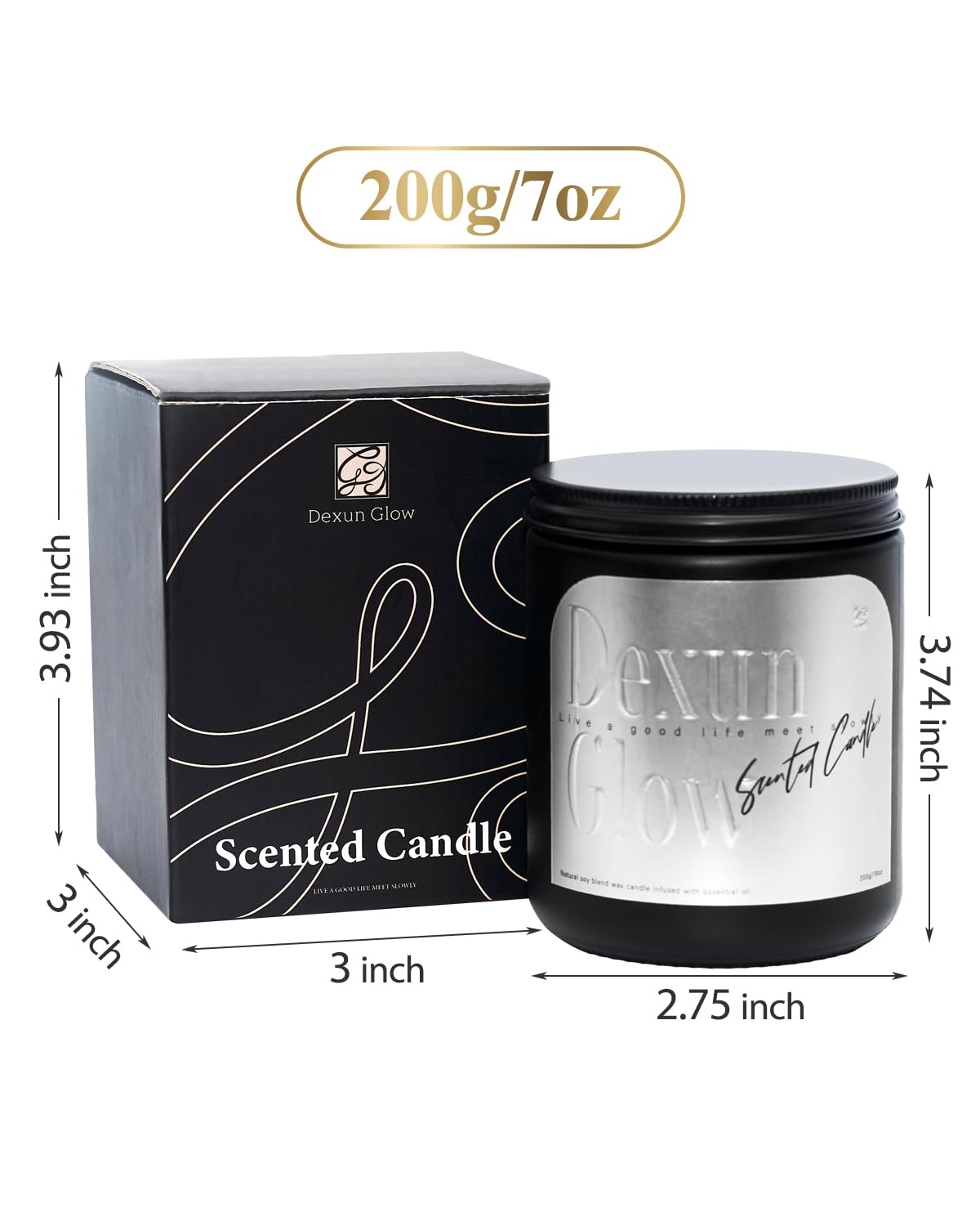 Aromatherapy Candle, Handcrafted with Natural Soy Wax and Essential Oils for Home Scented Appreciation Dexun Glow