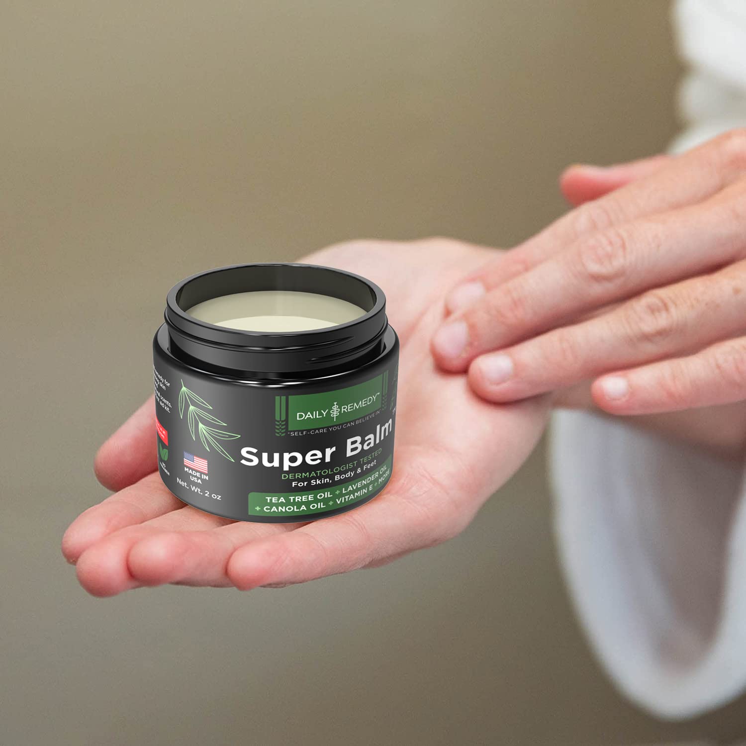DAILY REMEDY Tea Tree Oil Extra Strength Super Balm - Athletes Foot Cream Combats DAILY REMEDY