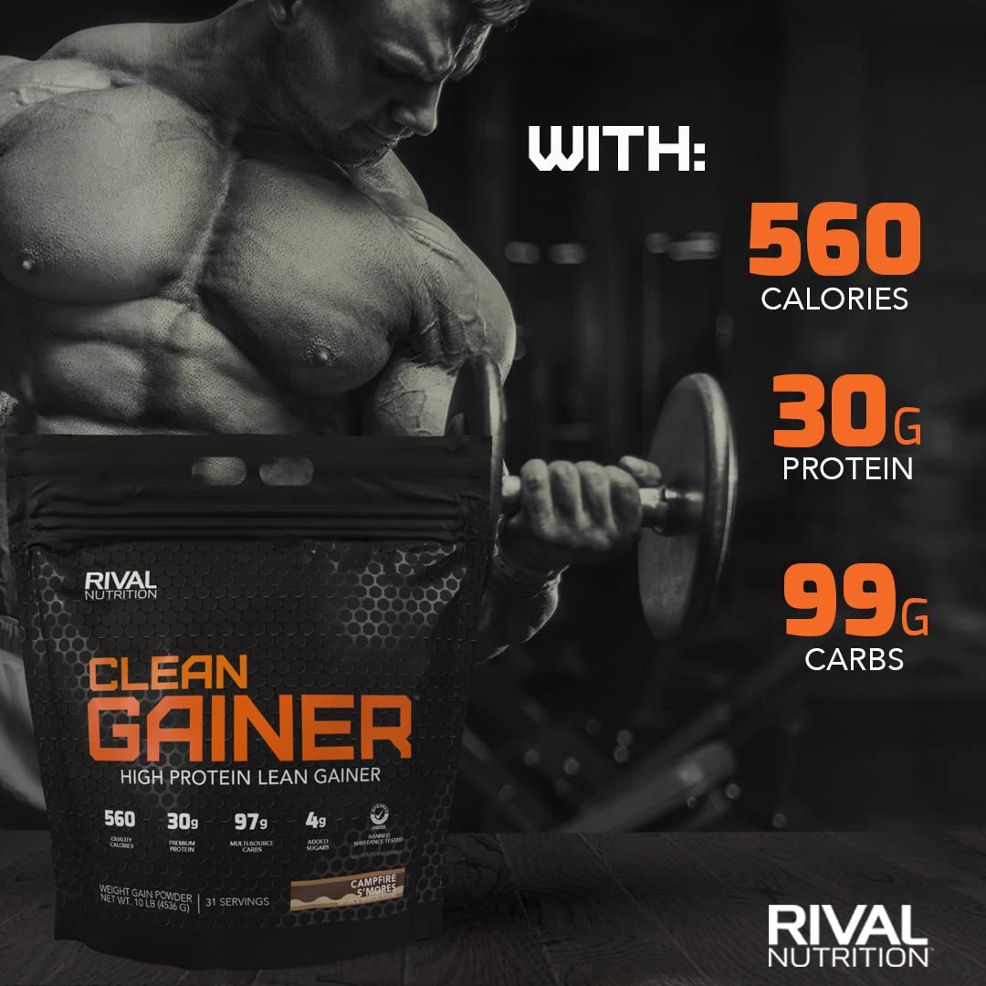 Rivalus Clean Gainer - Chocolate Fudge 10 Pound - Delicious Lean Mass Gainer Rivalus
