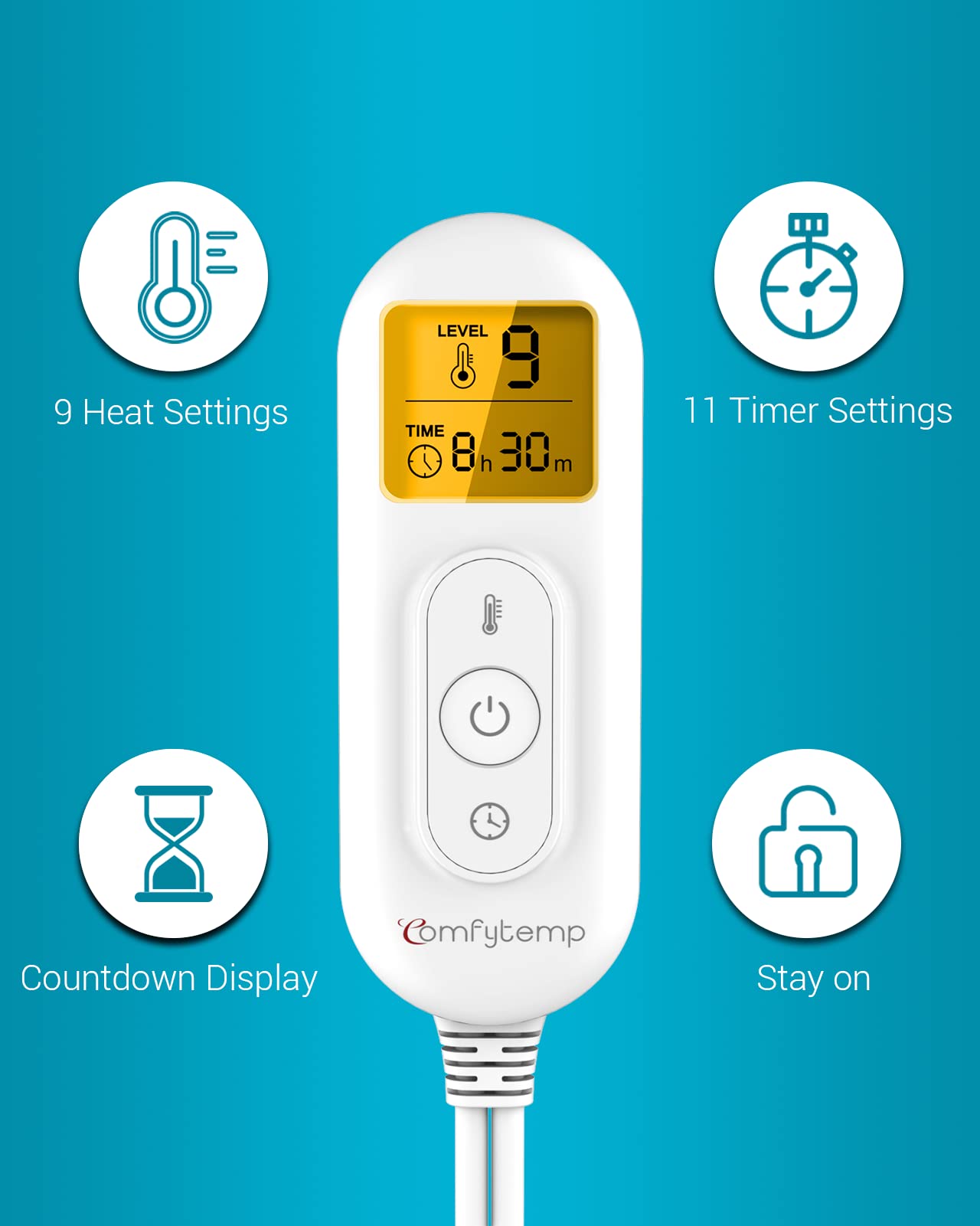 Comfytemp Weighted Heating Pad for Back Pain Relief, FSA/HSA Eligible 2.2lb Electric Heating Comfytemp