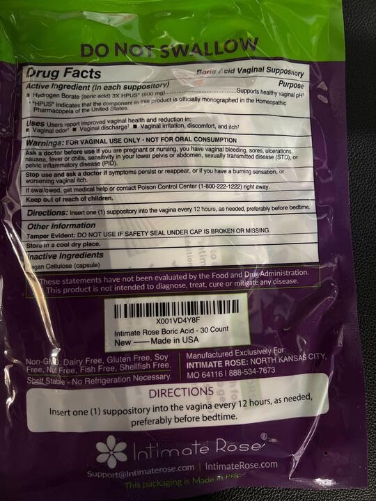 Intimate Rose Combo Pack! Flora Bloom Probiotics for Women (One Bottle) and Boric Balance Boric Acid 